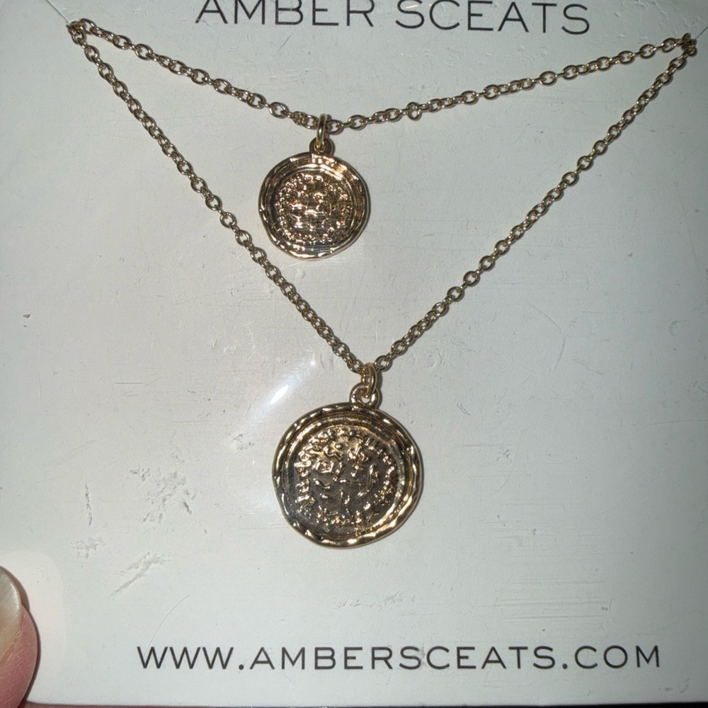 Gold Plated Double-Layer Coin Necklace by Amber Sceats